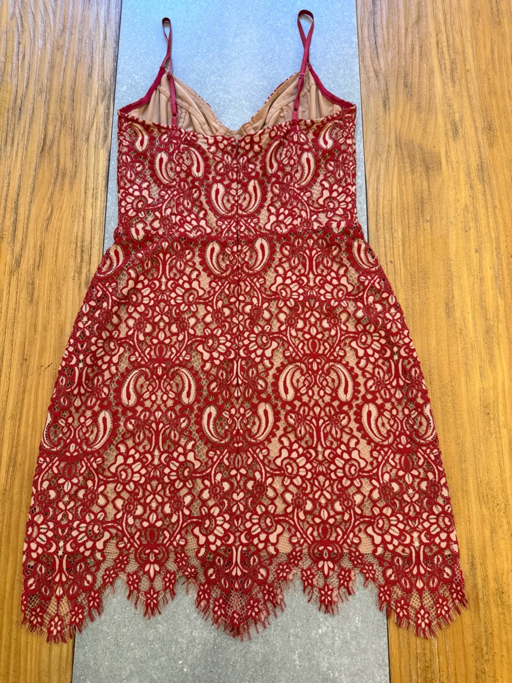 For Love & Lemons Vika Paisley Lace Mini Dress Rust Size Small - Picture 7 of 16